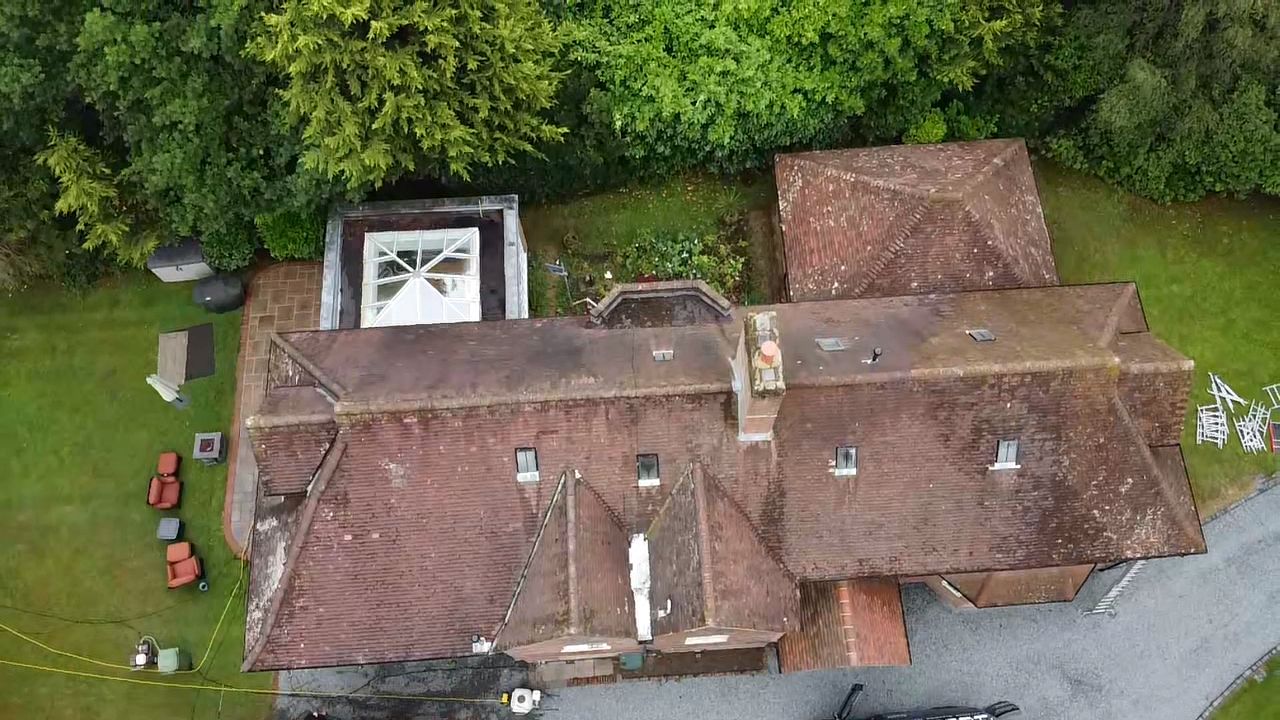 Roof before Krispy Clean roof cleaning